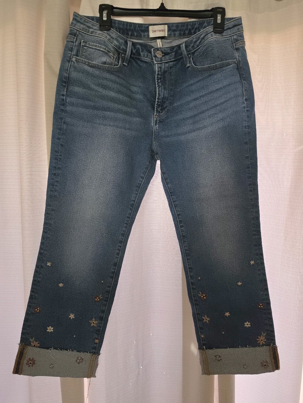 New Sz 12 Driftwood Colette Cropped Denim Jeans